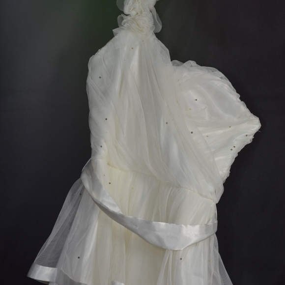 Tulle Layered Dress Off Shoulder SZ 4 Laura Petites - Picture 11 of 12